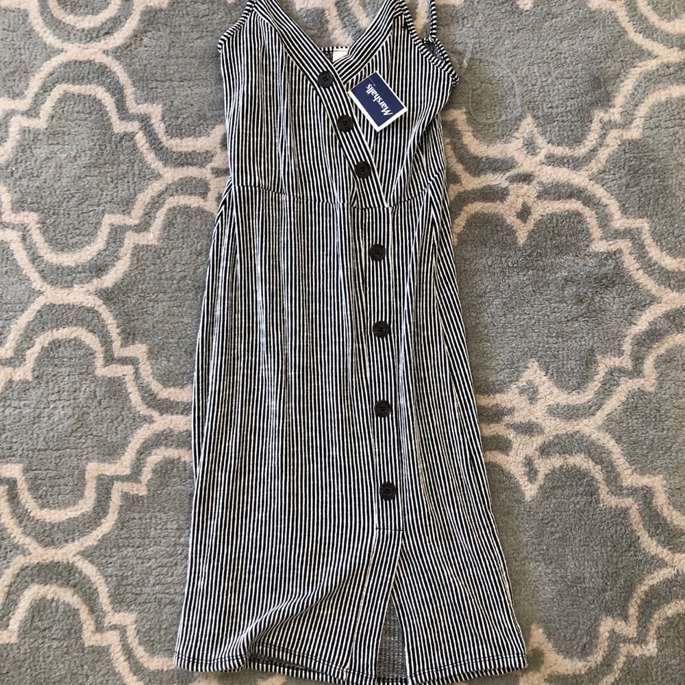 NWT Caution to the Wind Striped Midi Dress Buttons